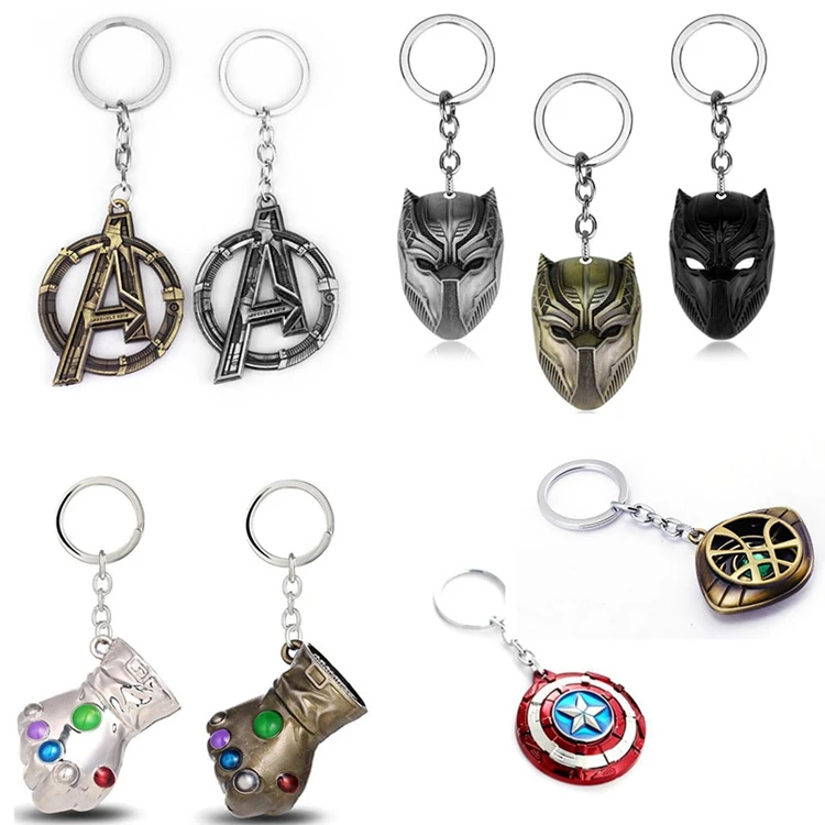 Metal Avengers Infinity War Keychain Key Captain America Shield Key Chain Figure Thanos Black Panther Keychain Marvel Vision Key