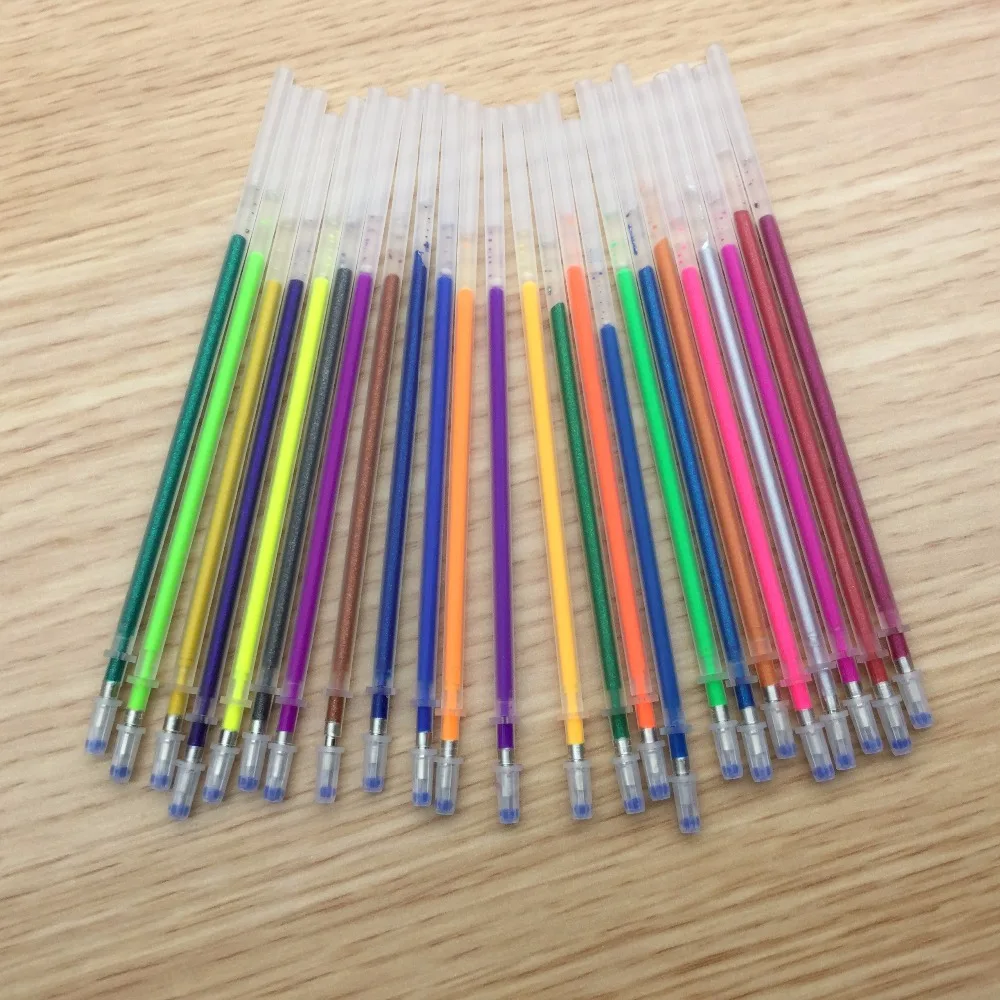 

24PCS/set Flash Gel Pen Refill Color Full Shinning Refill For Children's Drawing Office School Stationery 24 Colors Art Supplies