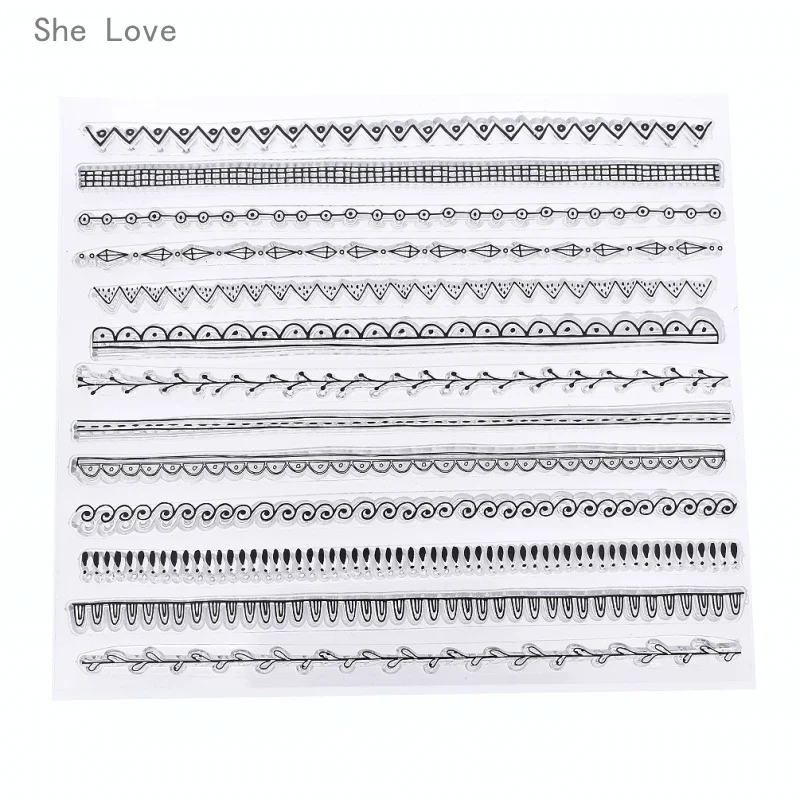 

She Love Line Transparent Clear Stamp for DIY Scrapbooking Card Decorative Embossing Diary Planner Sheet