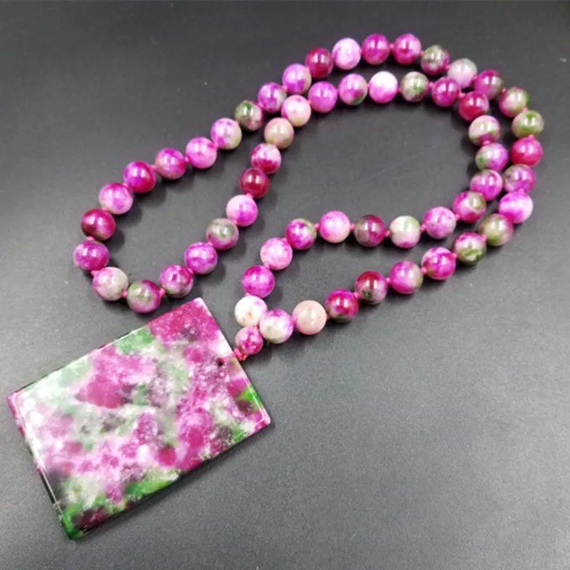 

Chinese Peach Blossom Jade Necklace Pendant sweater chain ladies exquisite gifts free delivery