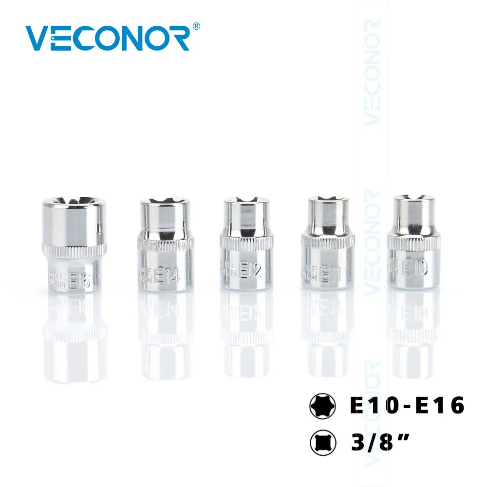 14 шт. 1/4 &quot3/8&quot 1/2 &quotПривод E розетки типа Torx Star Socket Bits Kit автозапчасти ручные