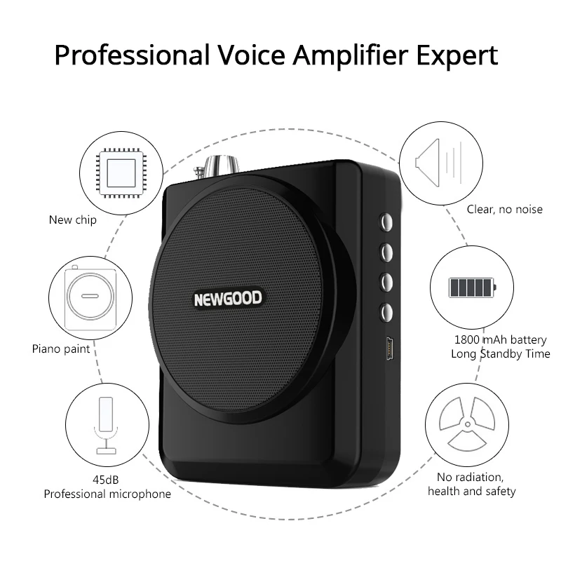 Skup Profesjonalny przenośny wzmacniacz głosu megafon Booster z przewodowy mikrofon głośnik Mini głośnik radio fm dla nauczycieli