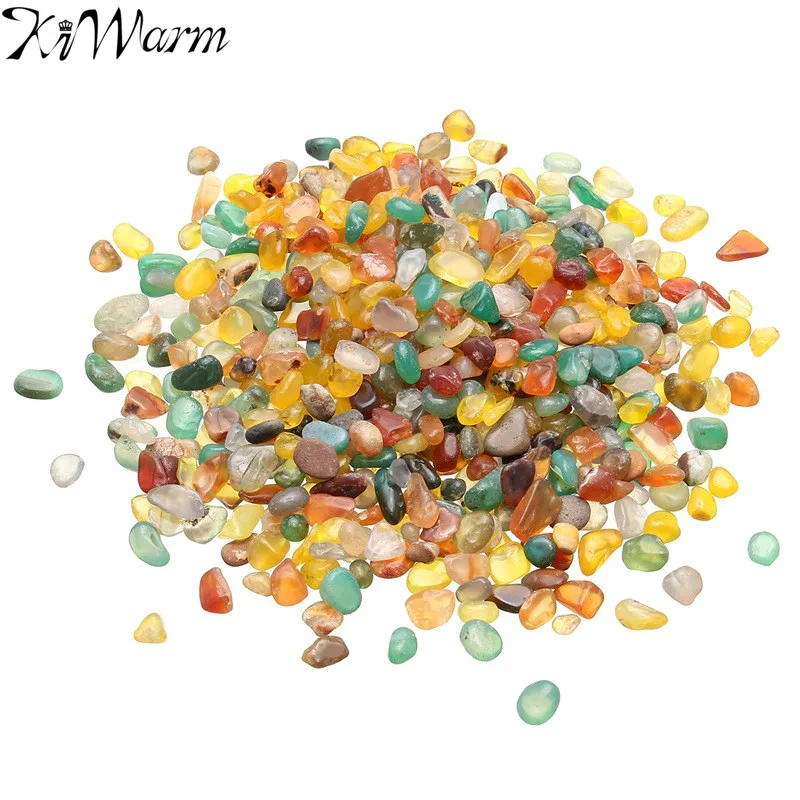 

KiWarm Best Price 100g Colorful Irregular Shape Tumbled Agate Stone Rock Gem Bead Chip for Fish Tank Aquarium Decor 7*9mm
