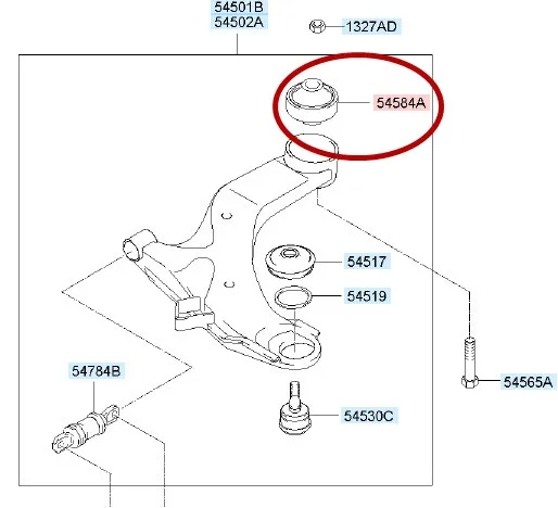 Передняя подвеска рычаг управления втулка 54584-17000 для hyundai Elantra Tiburon 1 шт
