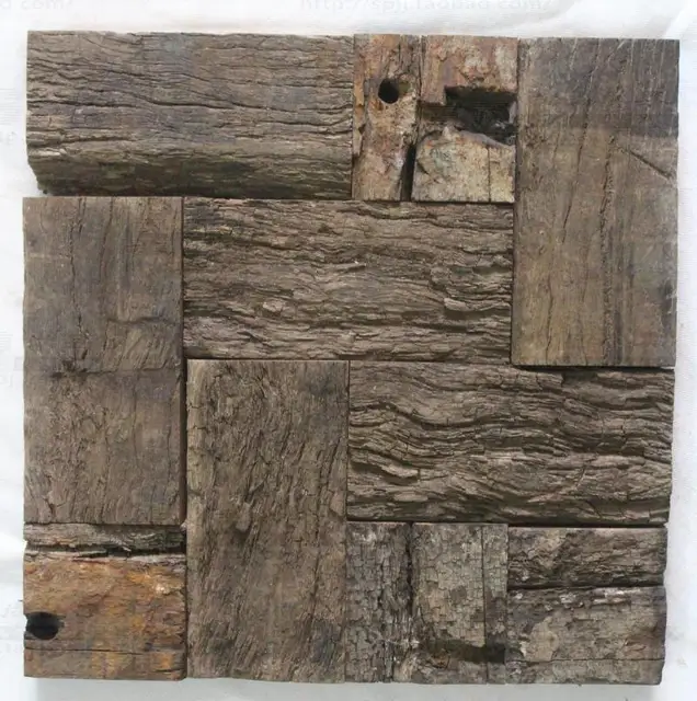 Ancient Ship Wood Tile Mosaic Pattern Rustic Style Wall Decor Kitchen Backsplash Living Room Ancient Ship Wood Tile Mosaic Pattern Rustic Style Wall Decor Kitchen Backsplash Living Room