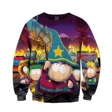 Женщины Мужчины South Park Взрыва 3D Топы печати Толстовка Пуловеры Повседневная Перемычка Бегуном Плюс Размер