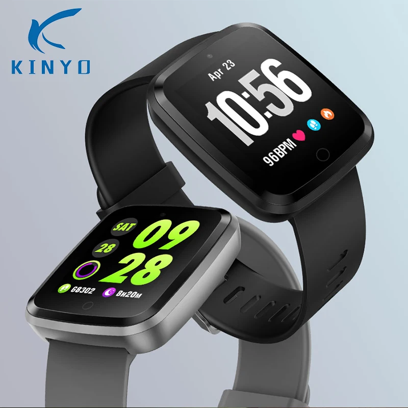 

Kinyo 2018 KYP-001 Smart Watch High Definition Big screen Bluetooth 4.0 Heart Rate Monitoring Smart Band Wristband pk mi band3