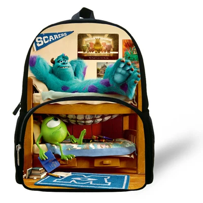 12-дюймовый для мальчиков детская сумка-рюкзак для детей с принтом «Monsters University сумка Майк Вазовски Джеймс П. Салливан печати школьная сумка для детей - Цвет: Небесно-голубой