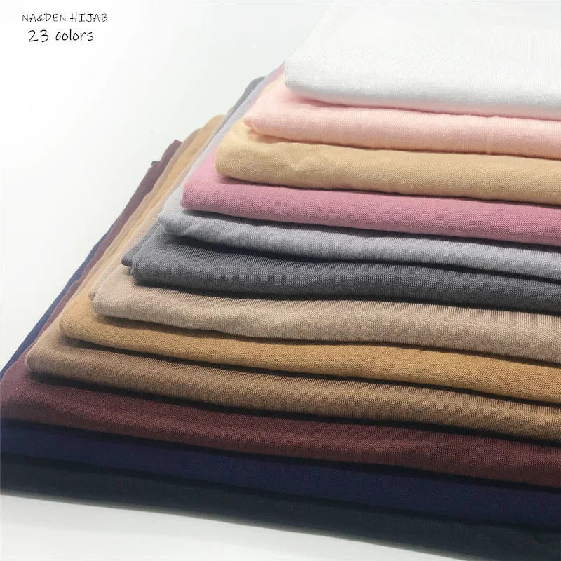 

High quality plain Jersey Hijab scarf women muslim stretchy head scarf fashion breathable scarves Ramadan modest hijabs