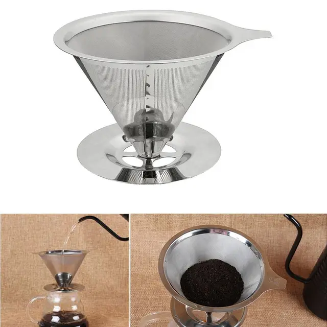 Best Price New Paperless Pour Over Coffee Dripper Stainless Steel Reusable Coffee Filter Best Price New Paperless Pour Over Coffee Dripper Stainless Steel Reusable Coffee Filter
