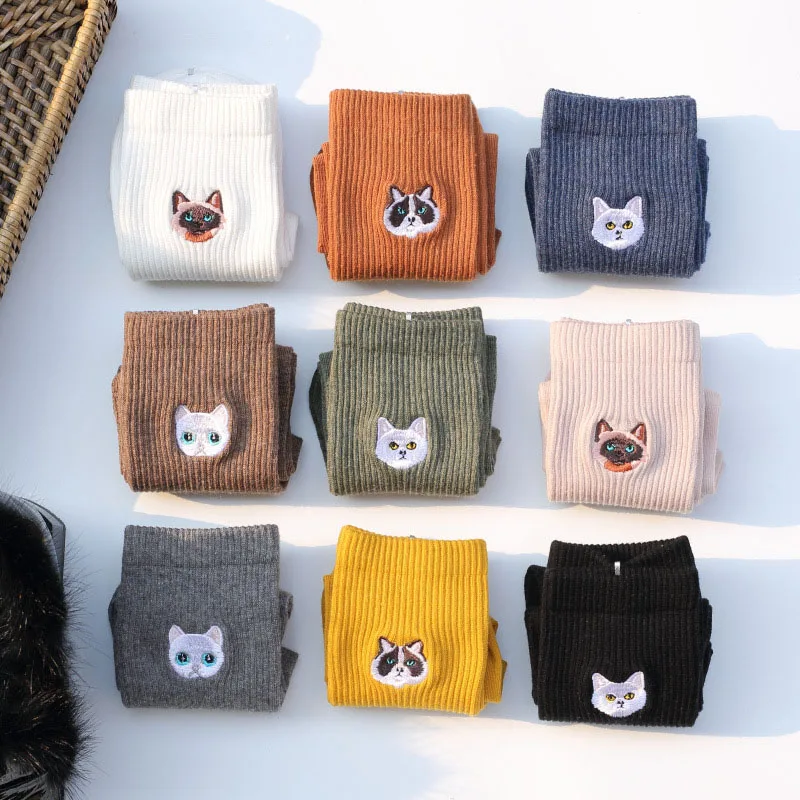 

Warm Harajuku Cute Embroidery Animal Funny Socks Women Kawaii Japanese Skarpetki Socks Novelty Cotton Calcetines Mujer Sokken