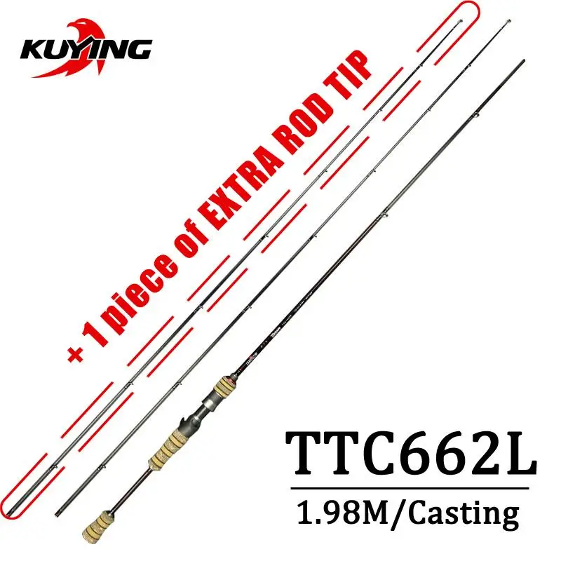 KUYING TETON Combo, 1,56 м, 1,8 м, 1,86 м, 1,9 м, 1,92 м, 1,98 м, карбоновый супер ультра-светильник, Мягкая приманка, литье, спиннинг, удочка - Цвет: TTC662L COMBO