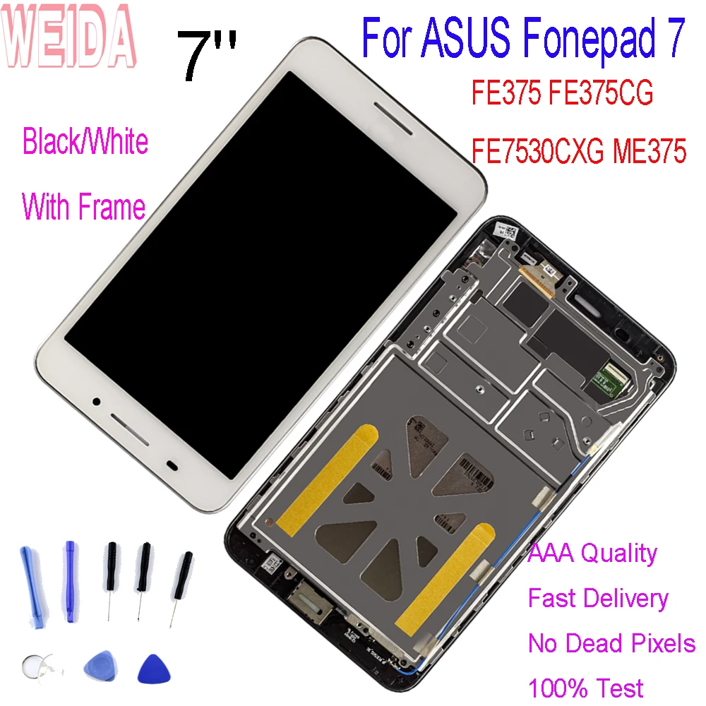 Cena WEIDA 7 dla ASUS Fonepad 7 FE375 FE375CG FE7530CXG ME375 K019 ekran dotykowy LCD Digitizer montaż z ramą z narzędziami