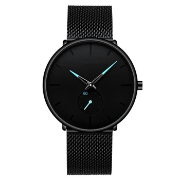 

Fashion Mens Watches Top Brand Luxury Quartz Watch Men Casual Slim Mesh Steel Waterproof Sport Watch