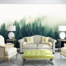 Пользовательские 3d Papel фрески природа туман деревья лес обои для дивана фон 3d настенные фотообои обои 3D настенные фрески