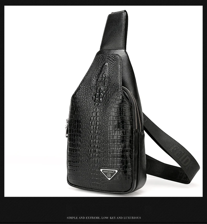 FEIDIKABOLO 3D крокодиловая Мужская нагрудная сумка, кожаная мужская сумка через плечо для путешествий, мужская сумка на плечо, рюкзак, мужской клатч, кошелек