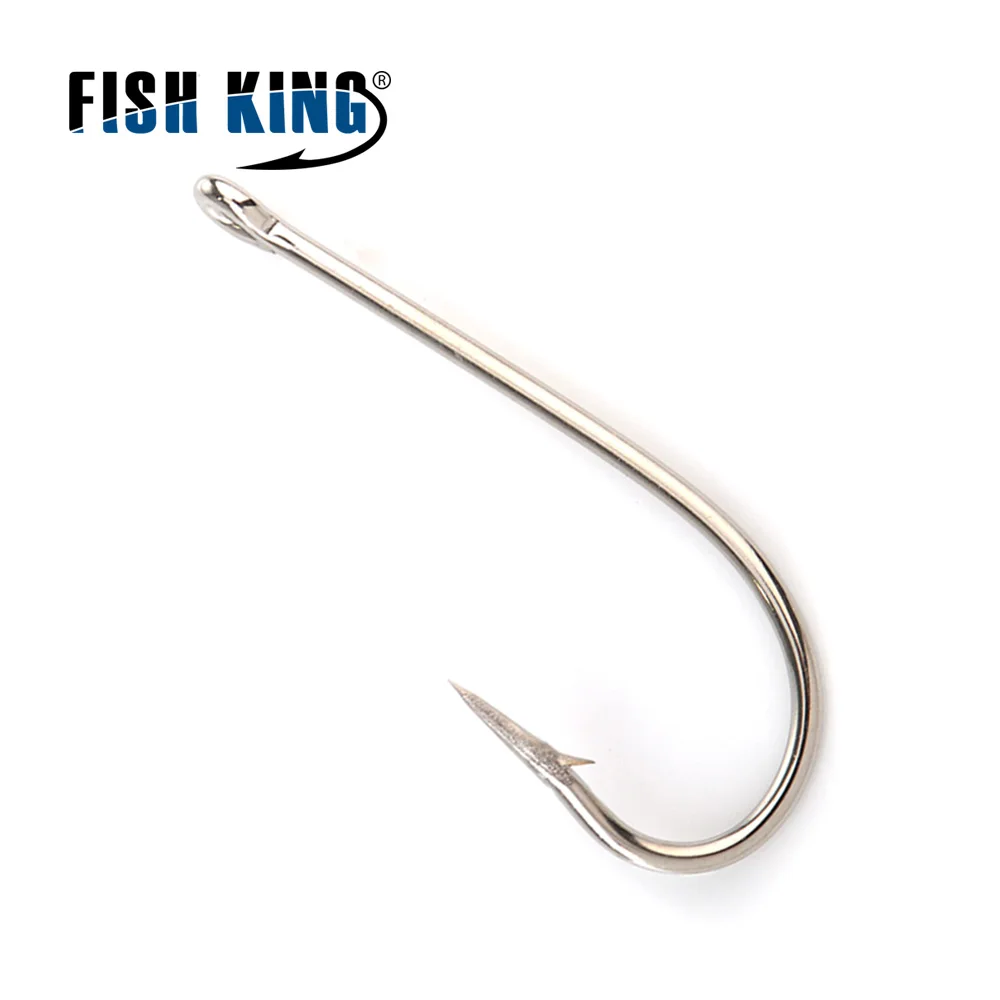 FISH KING 100 шт./лот 10 # 20 рыболовный крючок из высокоуглеродистой стали Peche Pesca 2330 Kirby