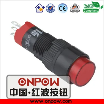 

ONPOW 10mm plastic 1NO1NC round head momentary illuminated pushbutton switch LAS3Y-11/R/12V