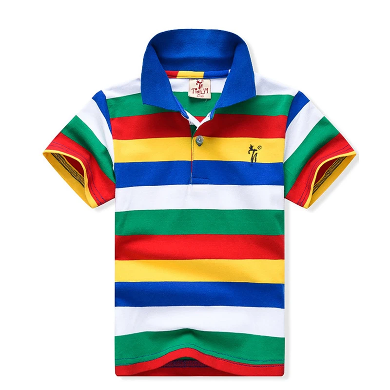 

2-11Yrs Boy Short Shirt Tops 2019 Fashion Summer Kids Cotton Shirts High Quality Stripe Boys Shirts Clothes Children Clothing