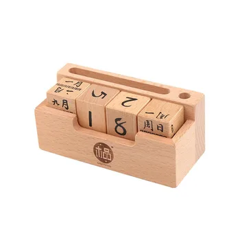 

2019 New Creative DIY Wood Grain Calendar Wooden Calendar Children's Educational Toys Children's Gifts Dropshipping
