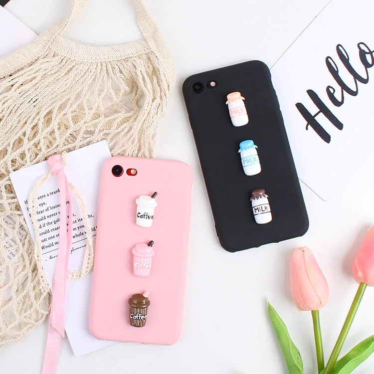 3d Cute Coffee Cup Iphone 4s 5 5s 5c 6 6s 7 8 Milk Candy Tpu Iphone X Xr Xs Max Silicone Phone Bags Cases