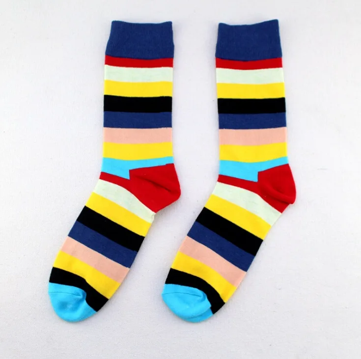 PEONFLY, 26 цветов, брендовые качественные мужские носки, полосатые клетчатые носки, мужские носки из чесаного хлопка, Calcetines Largos Hombre - Цвет: 2