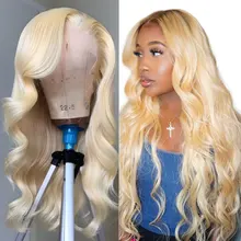 10-2" бразильские волнистые 613 кружевные передние парики Alibele русская Платина медовый блонд кружевные передние al Remy человеческие волосы парики 13x4 дюйма