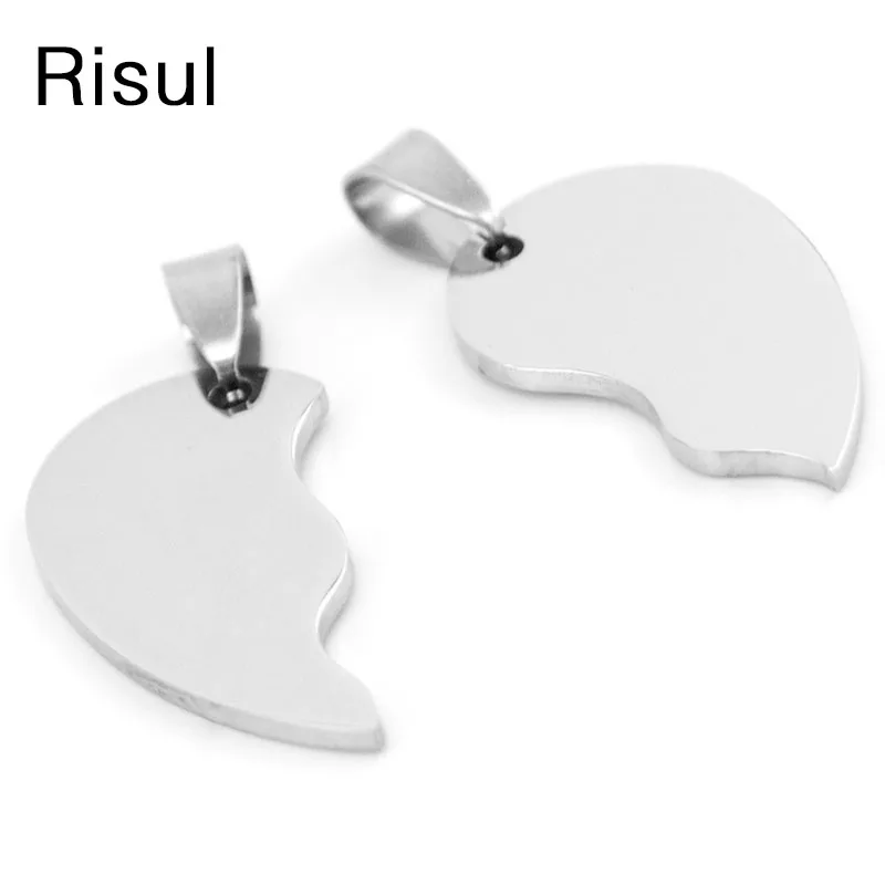lovers heart DIY stainless steel pendant 1