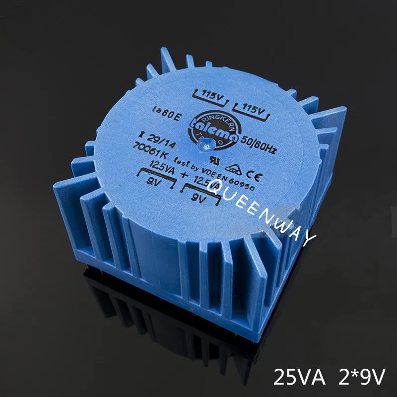 

Double 9V 25W TALEMA Square PCB Welding Plate Sealing Toroidal Transformer 25VA