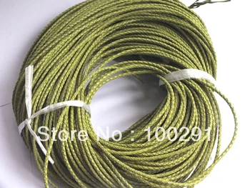 

grass green ) 3MM THE BRAID LEATHER CORDS MULTI COLORS 100m/lot