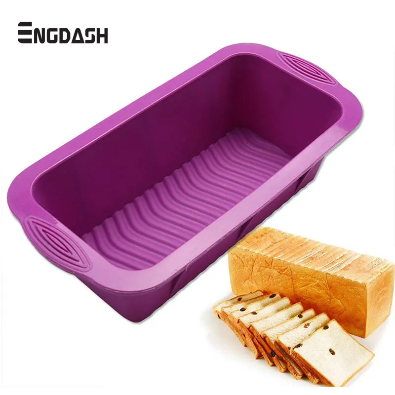 

ENGDASH 1pc DIY Rectangular Shape Cake Mold 3D Silicone Cake Mold Toast Cake Mould Kitchen Bread Baking Tools Bakeware