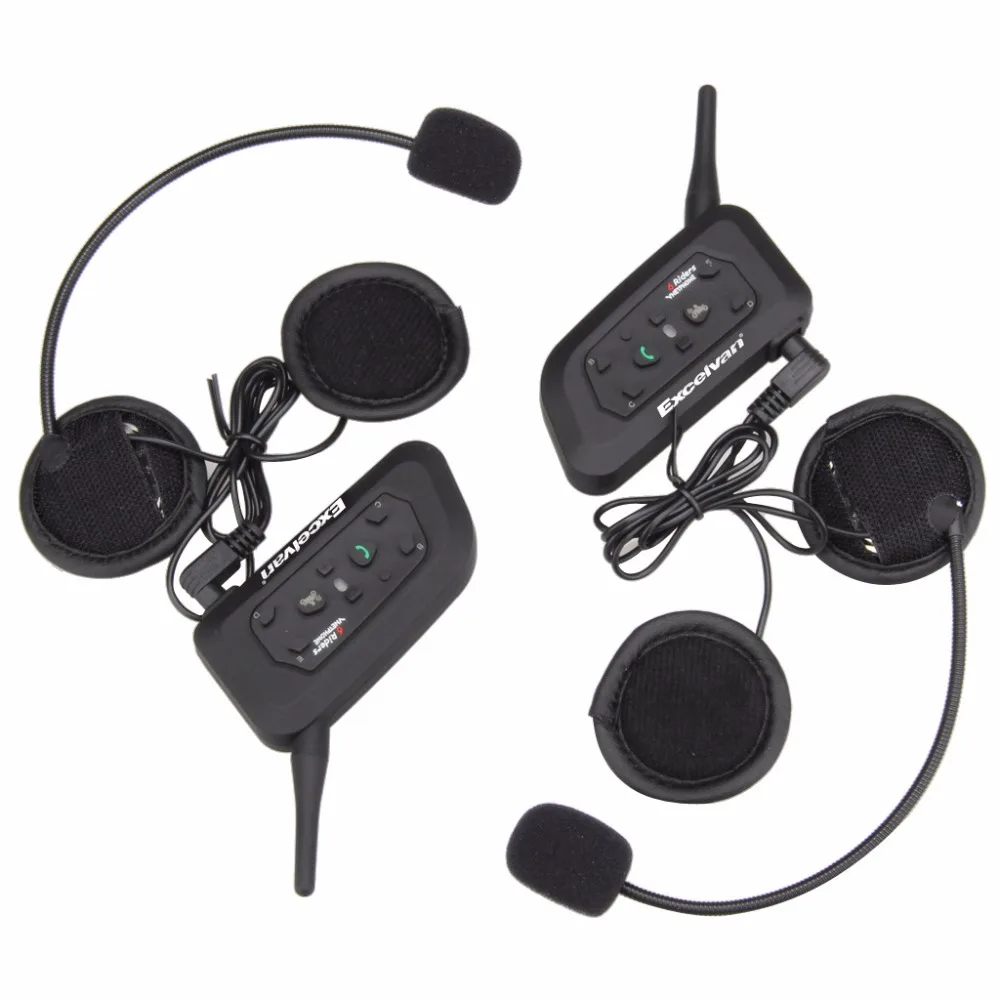 2 piezas Excelvan V6 casco de la motocicleta auriculares Bluetooth de 6  corredores 1200 m inalámbrico Intercomunicador BT Interphone de la  motocicleta Intercomunicador|motorbike intercom|bt interphonehelmet  bluetooth headset - AliExpress