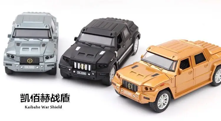 

1:32 SUV model simulation Baby toy Alloy Sports Car Sound Light Pull Back Toy Car For baby toys cars for Kayakh War Shield