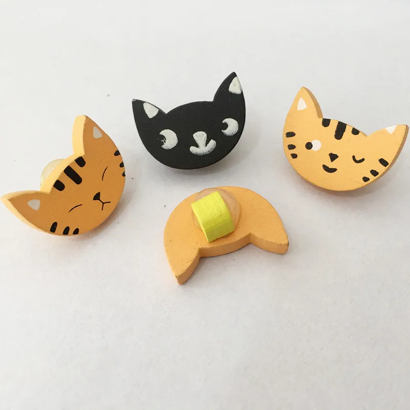 

50pcs/lot Cartoon Cats Wood Buttons For Arts Crafts Decorations Collections & Sewings Clothing DIY Accessories Wooden Buttons