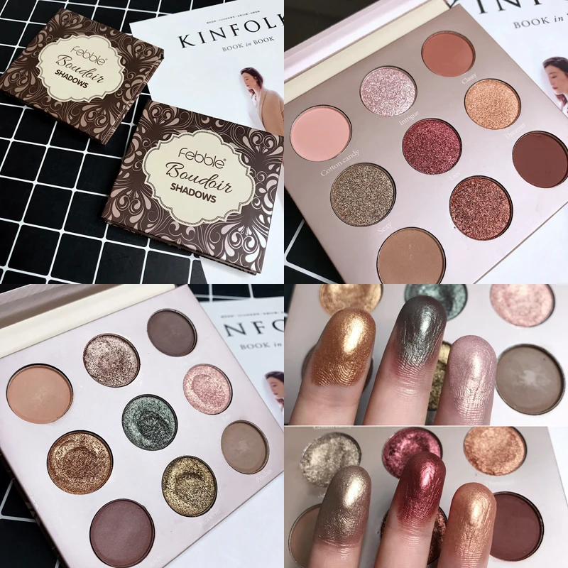 

9 Colors Makeup Pressed Eyeshadow Glitter Shimmer Matte Eyeshadow Palette Brand Diamond Glitter Foiled EyeShadow Makeup Palette