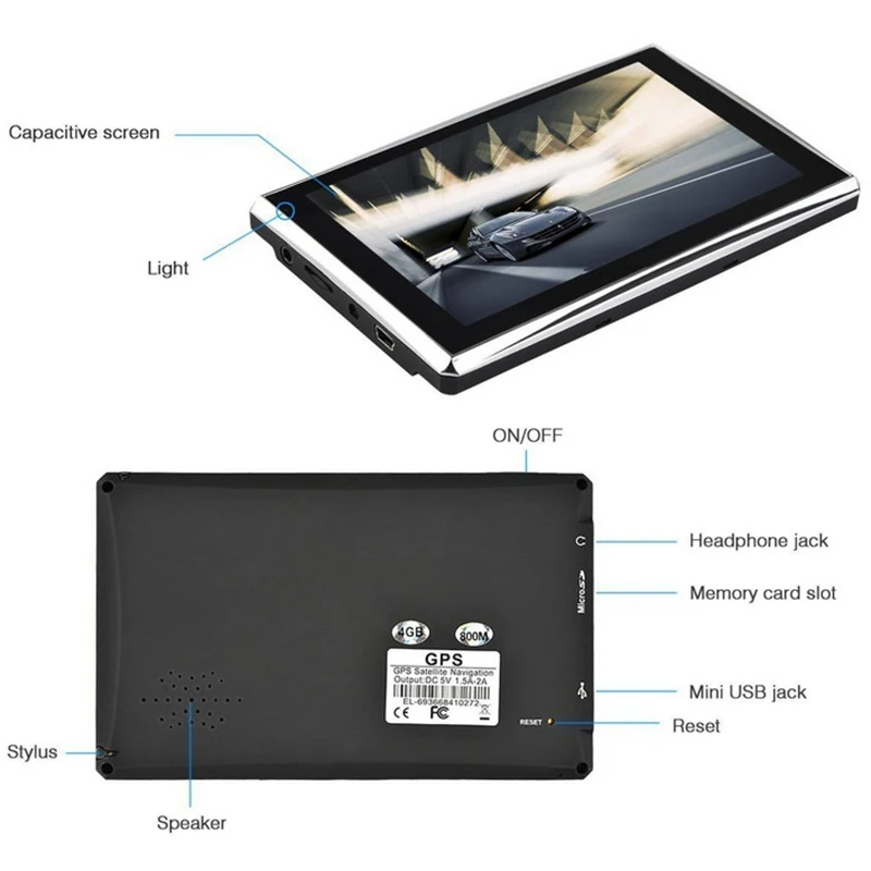 5 Inch Car GPS Navigation Navigator for Tourist (4)