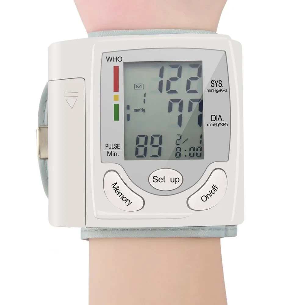 Автоматический ЖК-цифровой измеритель артериального давления в верхней части руки запястье BP домашний Пульс монитор с манжетами инструмент медицинского назначения