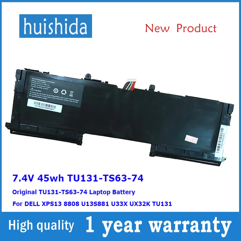 

7,4 V 45wh TU131-TS63-74 New original Laptop battery for Dell XPS13 8808 U13S881 U33X UX32K TU131-TS63-74 series