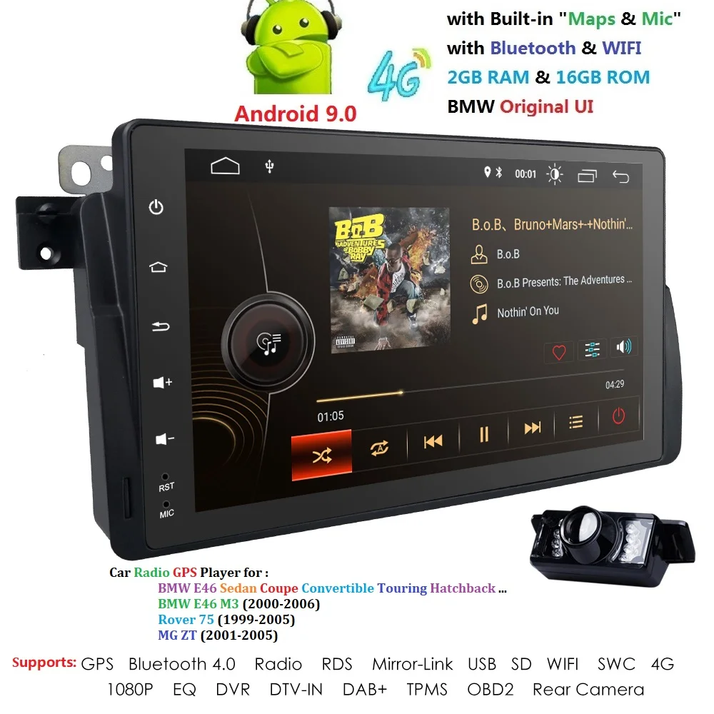Discount Ossuret New Quad core 1 DIN Android 9.0 Car GPS 2G RAM stereo for BMW E46 M3 Rover 75 MG ZT 1998-2005 TPMS RDS SWC DAB OBD2 USB 0 Discount Ossuret New Quad core 1 DIN Android 9.0 Car GPS 2G RAM stereo for BMW E46 M3 Rover 75 MG ZT 1998-2005 TPMS RDS SWC DAB OBD2 USB 0