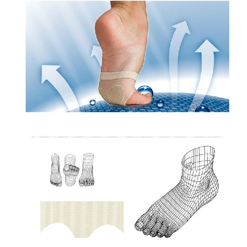 1 par niñas mujeres vientre Ballet medio zapatos Split suela suave Paw baile pies protección Toe Pad well SK88