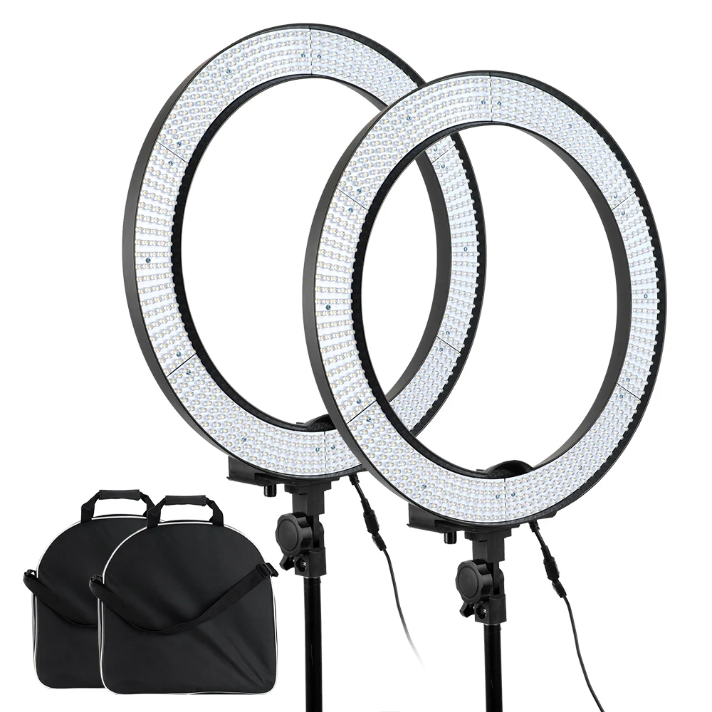 Professional LA-650B Stepless Adjustable Ring 600  LED Video Light Portrait Photography  with Diffuser + 1/4 Screw Adapter