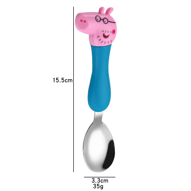 1 шт. детская посуда, набор детской посуды, ложка для кормления, вилка, мышь, мультяшная форма, посуда для малышей, детские столовые приборы - Цвет: Big pig spoon