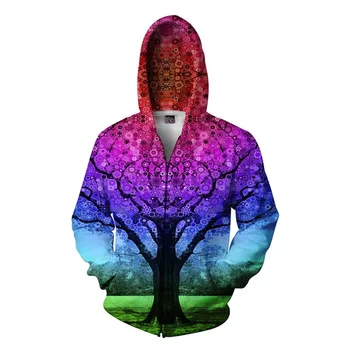 

2017 New Arrival Harajuku Jacket Sweatshirt Hoodies Red Snow Tree 3D Print Coats Casual Sweatshirt Mixed Color Women Men R2776