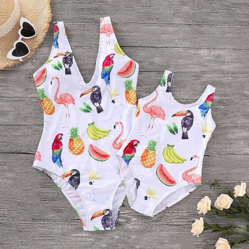 

Mother Daughter Bikini Family Look Mommy And Me Clothes Swimwear Mom And Daughter Matching Dress Outfits Animal Print Swimsuit