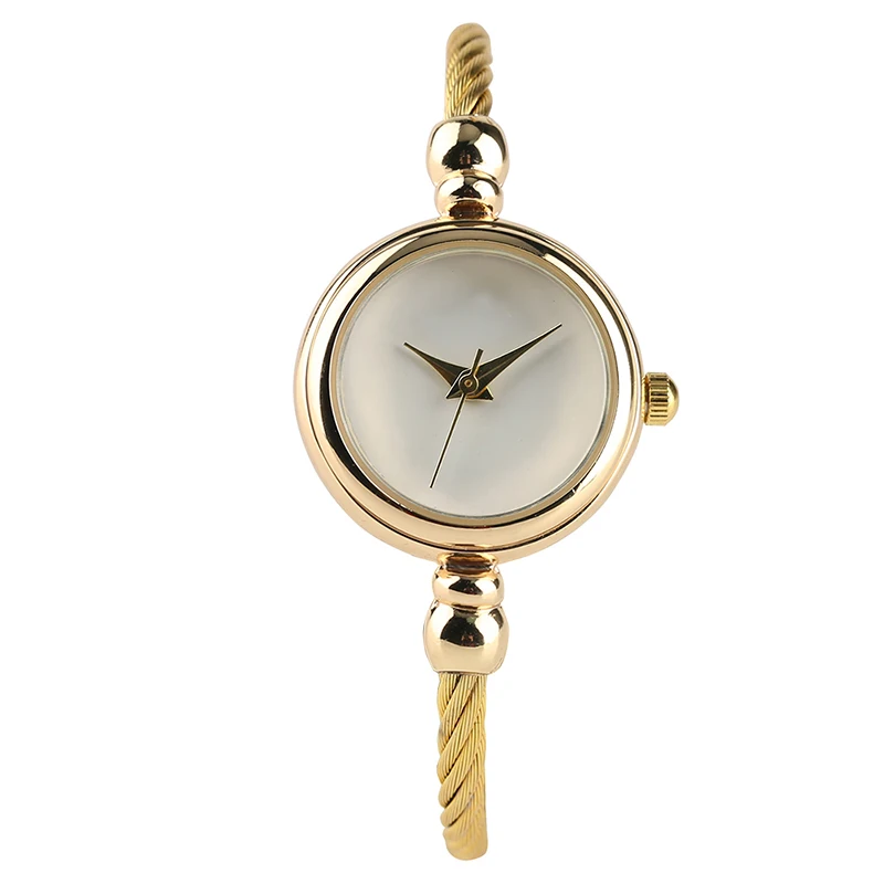 Роскошные женские часы-браслет для женщин золотой браслет часы модные минималистичные кварцевые часы Reloj Mujer - Цвет: Белый