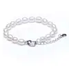 2022 chaude 925 argent Sterling naturel perle d'eau douce brin Bracelets pour femme été bohême ovale perle Bracelets 18cm longueur ► Photo 3/4