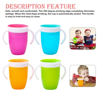 

360 Degree Silicone Training Mug Baby Learn To Drink Accessories Milk Cup Leak Proof Cup Baby Handle Bottle Baby Drinking Cup