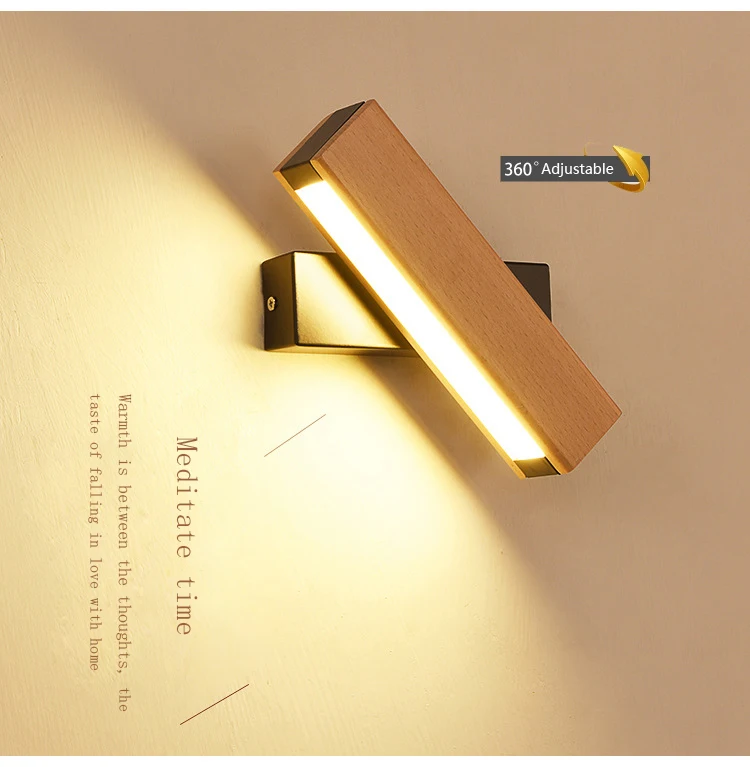 Modern Nordic sconce Wall Light fixture wood Indoor Led Wall Lamps8