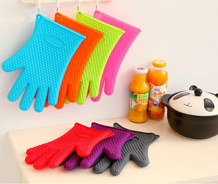 2pcs Free Shipping Heat Resistant Silicone Glove Cooking Baking BBQ