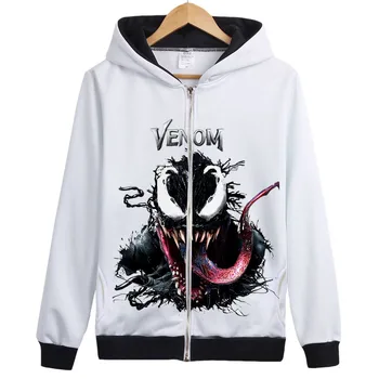 

Marvel Venom Hoodies Avengers Venom Zipper Hoodies Coat Eddie Brock Tom Hardy Casual Long-sleeved Hooded Pullovers Sweatshirt